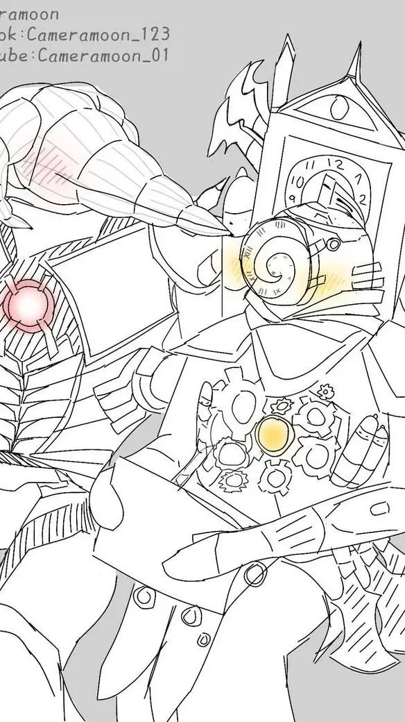 ai character: titan clock man background