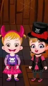 ai character: hazel Halloween! background