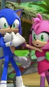 ai character: sonice and Amy  background
