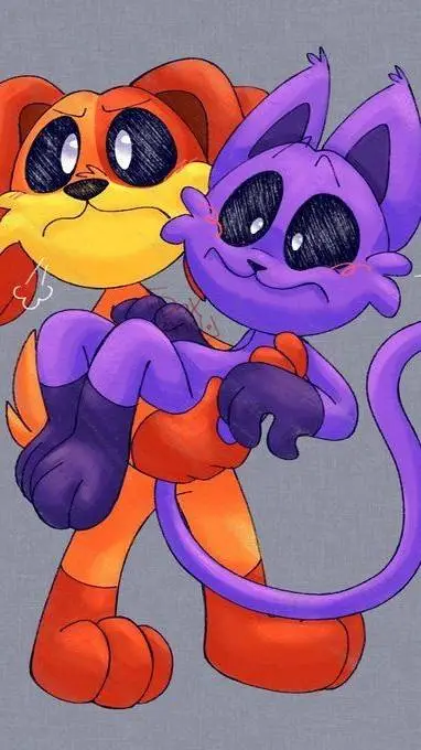 ai character: Catnap dogday and? background