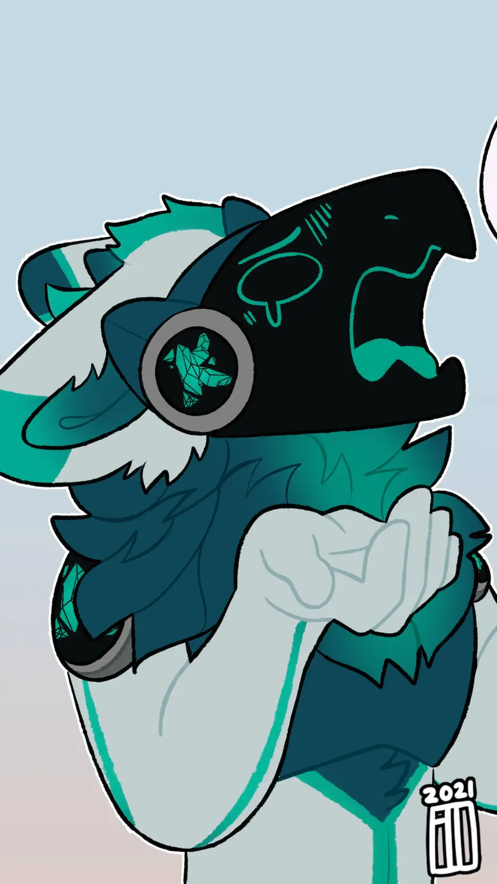 ai character: Deaden (protogen) background