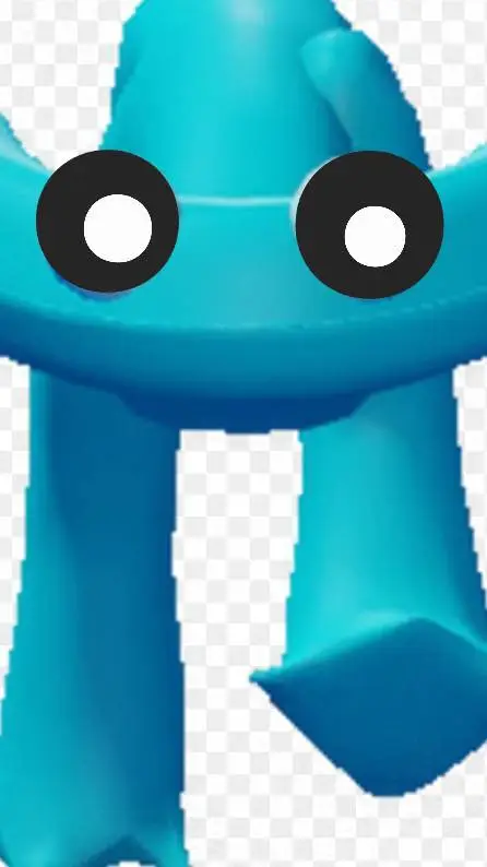 ai character: robot cyan background