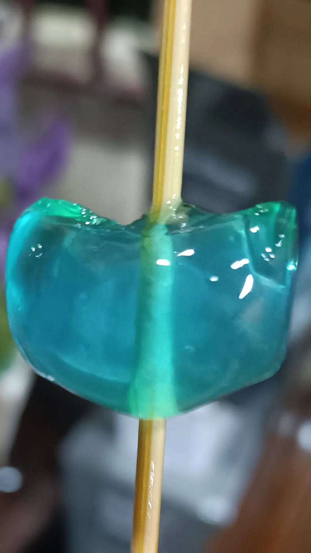 ai character: jelly cyan background