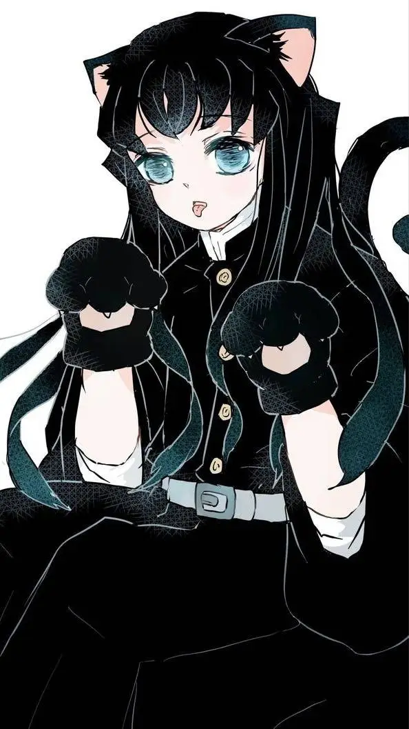 ai character: muichiro cat background