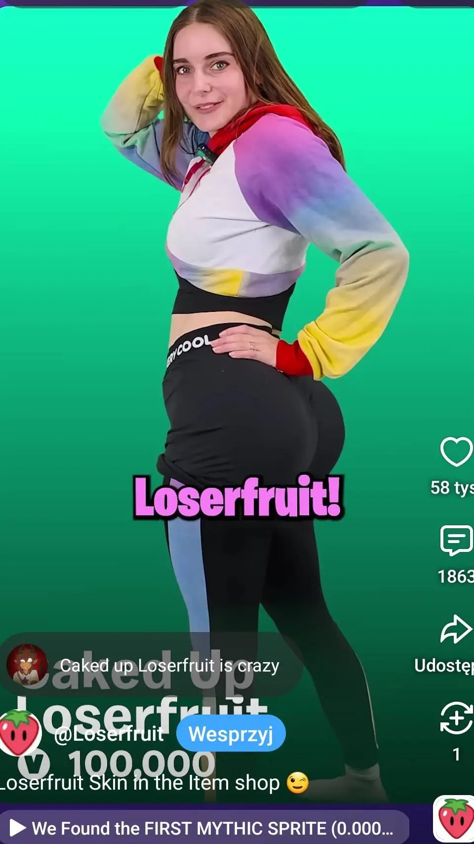 ai character: cakedup loserfruit background