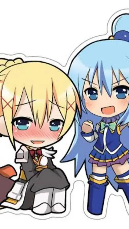 ai character: konosuba chibis background