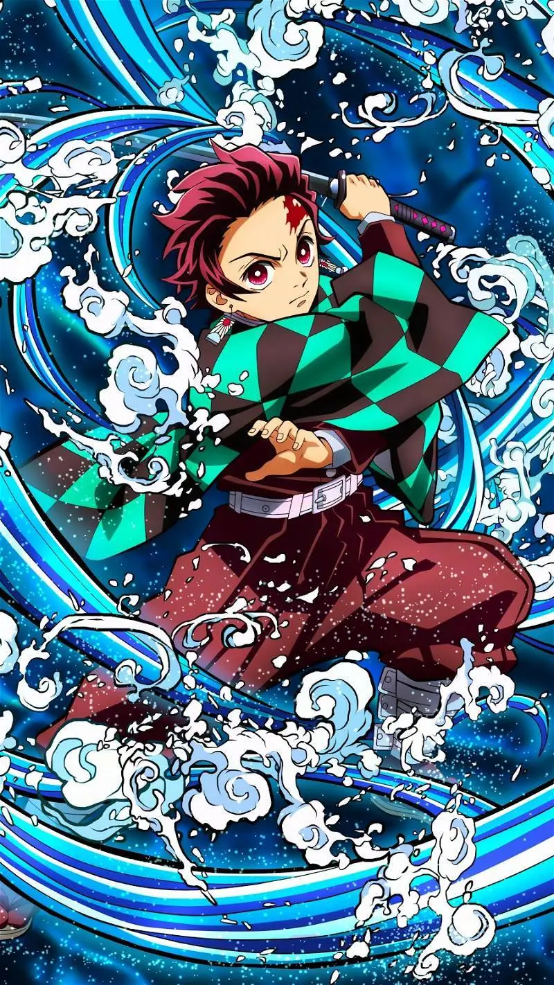 ai character: Tanjiro snaps background