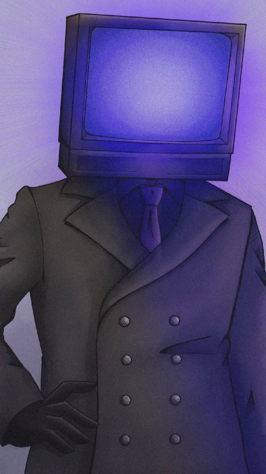 ai character: TV Man  background