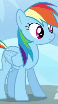 ai character: Rainbow Dash  background