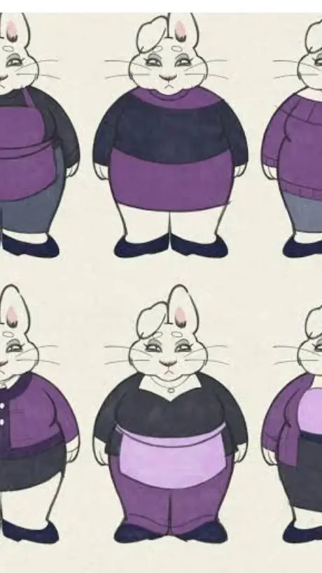 ai character: Ms Bunny  background