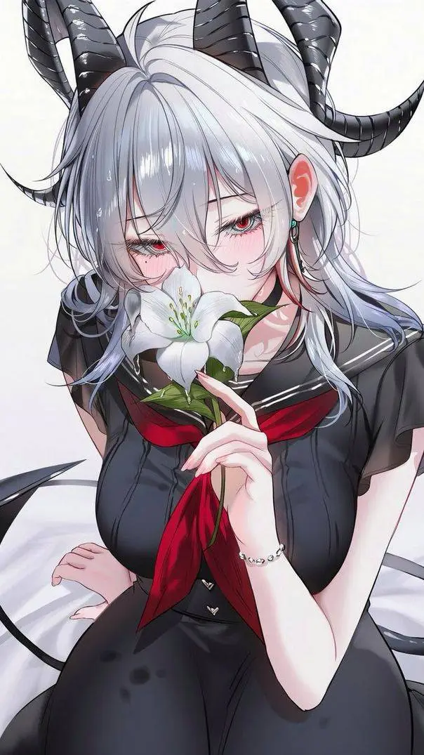 ai character: Nea 🤍🩵 background