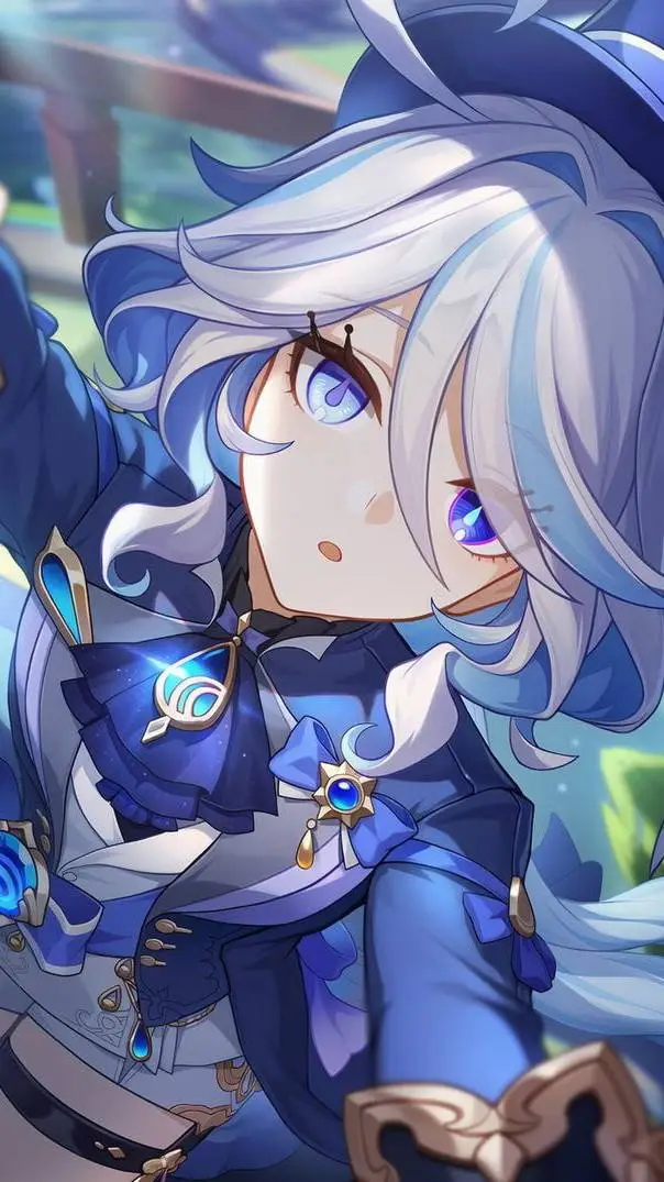 ai character: Furina🩵🤍💙 background