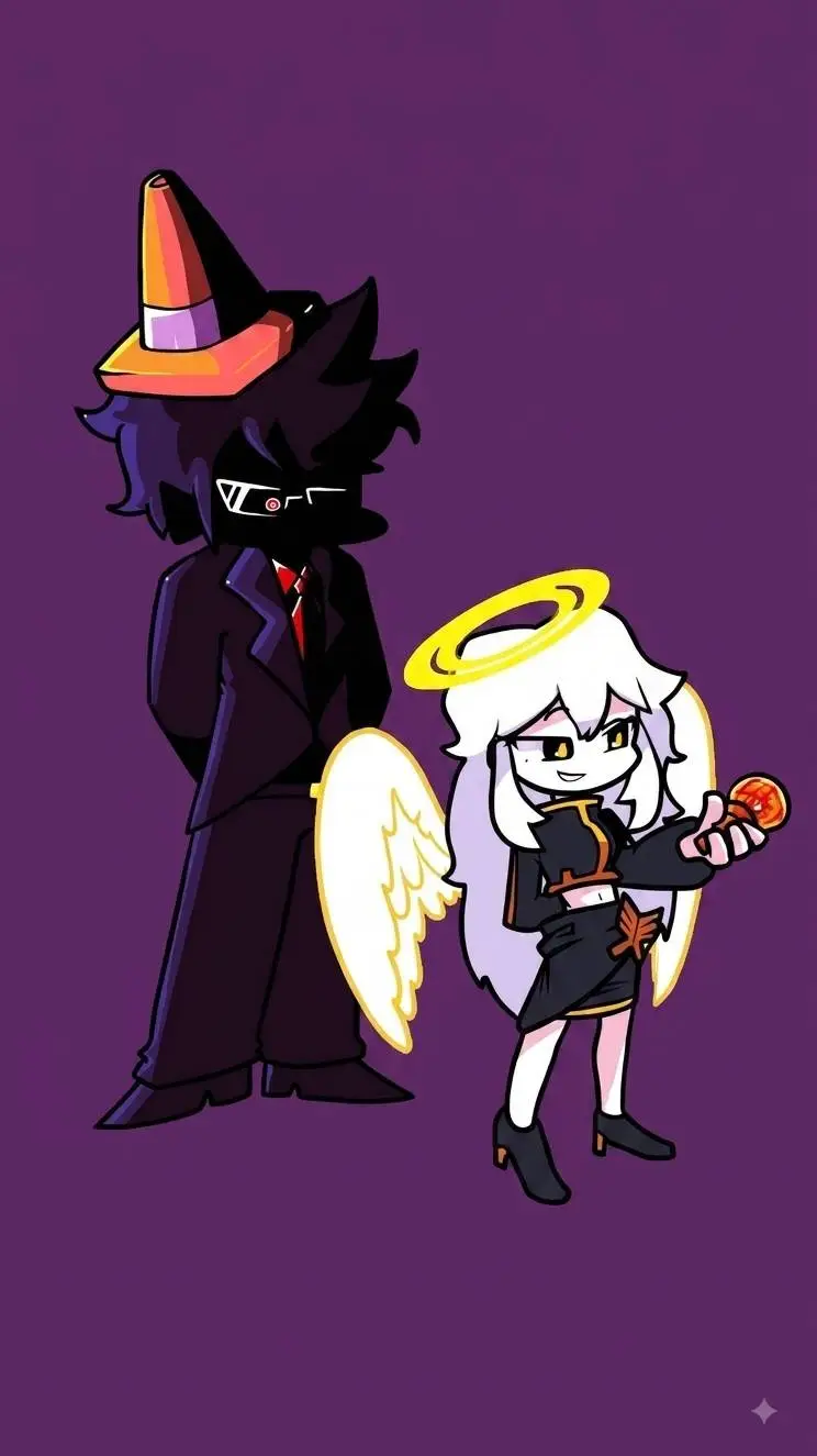 ai character: Black y White xd background