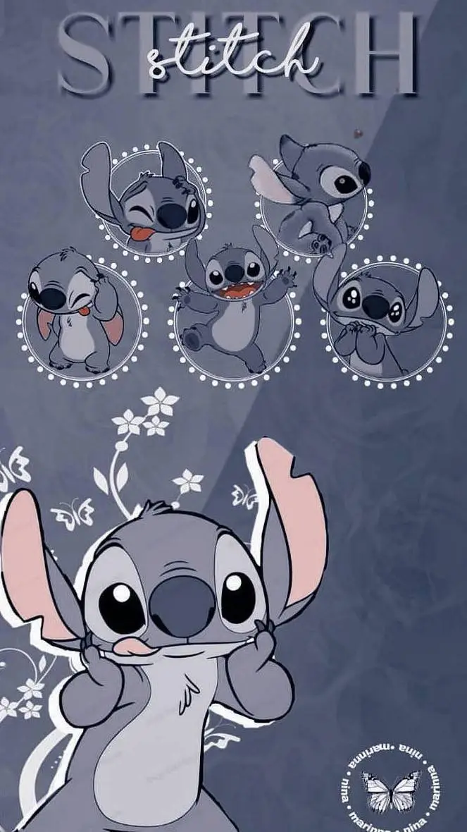 ai character: 🌈Stitch 🌺 background