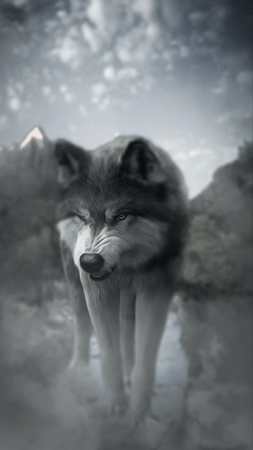 ai character: Alpha gray! background