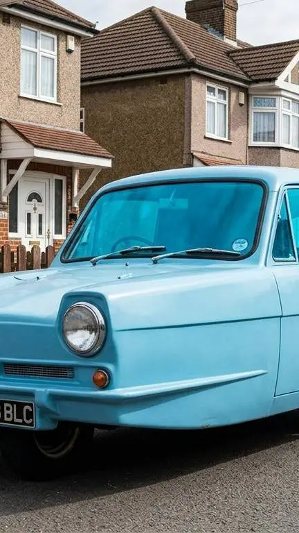 ai character: blue car  background