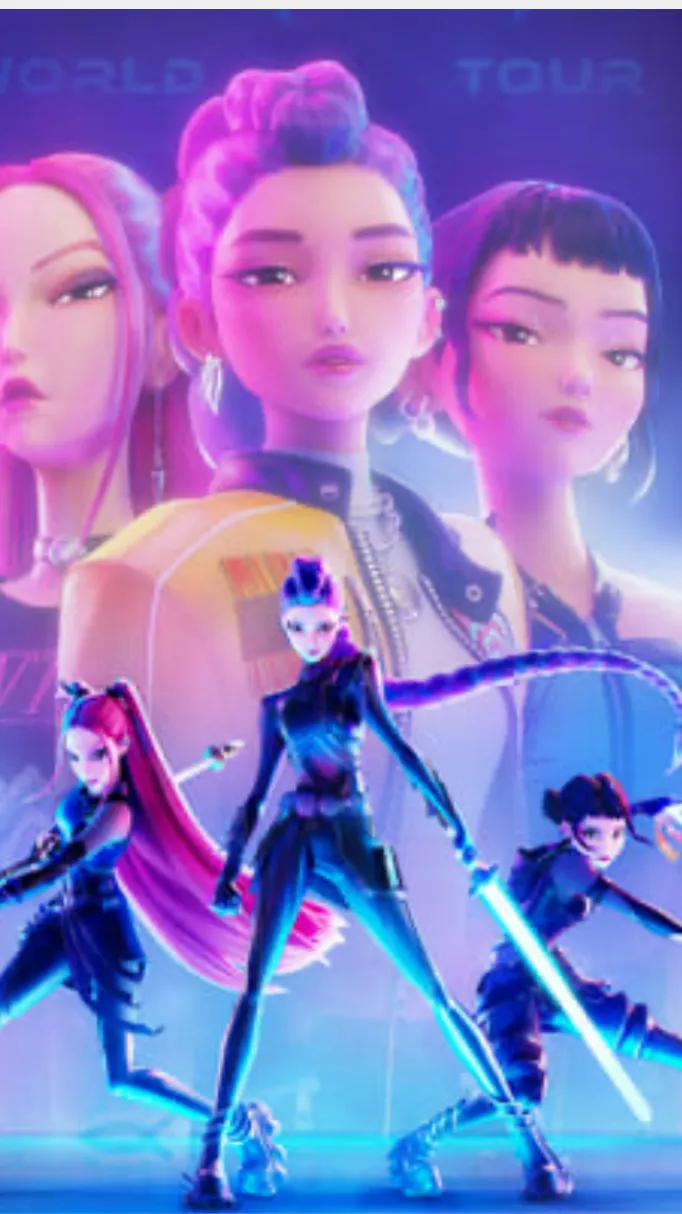 ai character: Huntrix&saja boys background