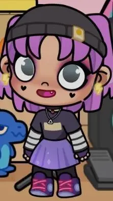 ai character: Violet background