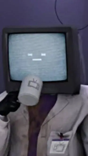 ai character: tv man científico background