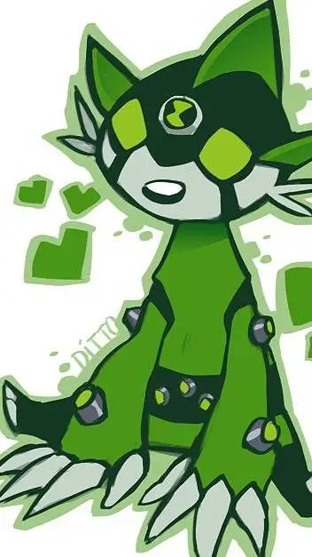 ai character: ditto de ben10 background