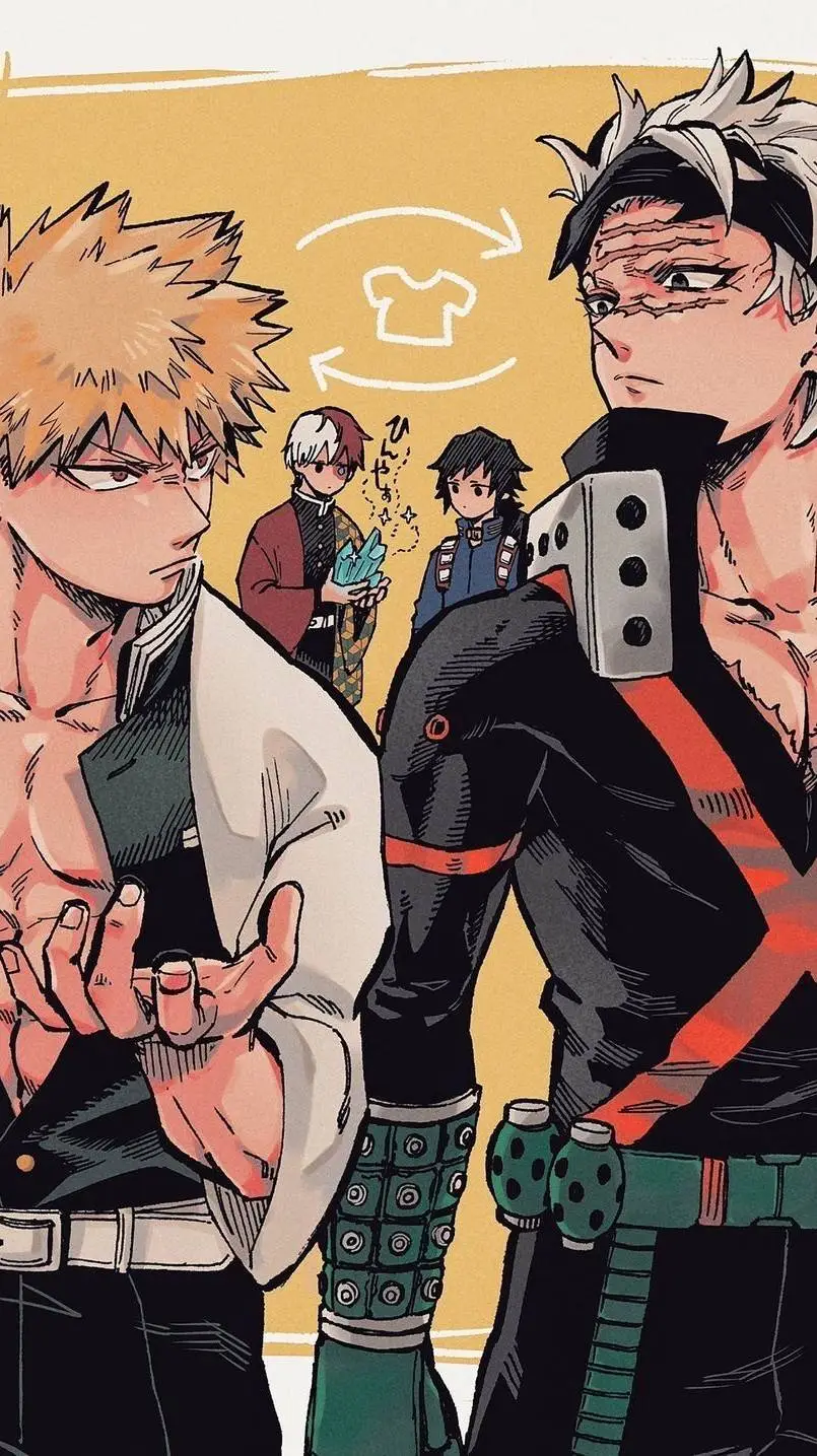 ai character: kny x mha  background