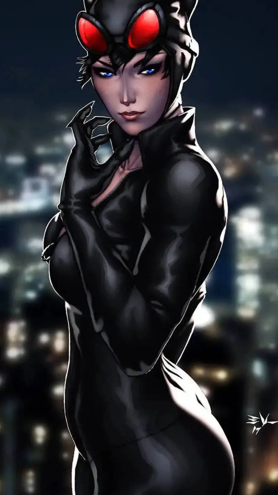 ai character: Catwoman  background