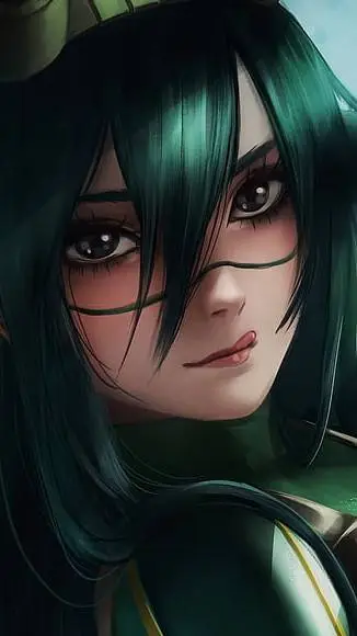 ai character: tyuyu asui 🐸🐸🐸🐸🐸🐸🐸 background