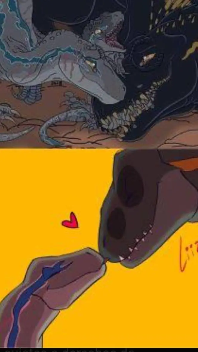 ai character: Blue x Indoraptor  background