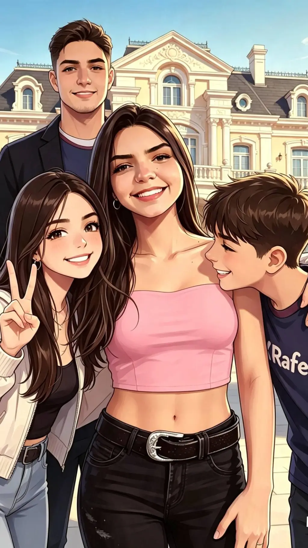 ai character: Lorena de férias background