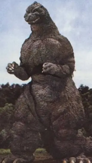 ai character: heisei Godzilla  background