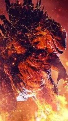 ai character: Godzilla earth background