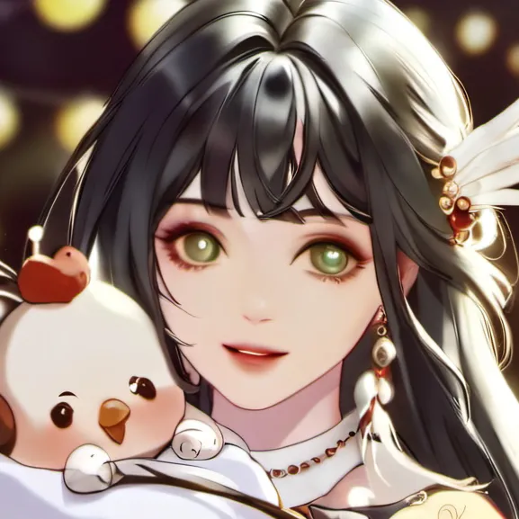 chat with ai character: Chicken girl/may