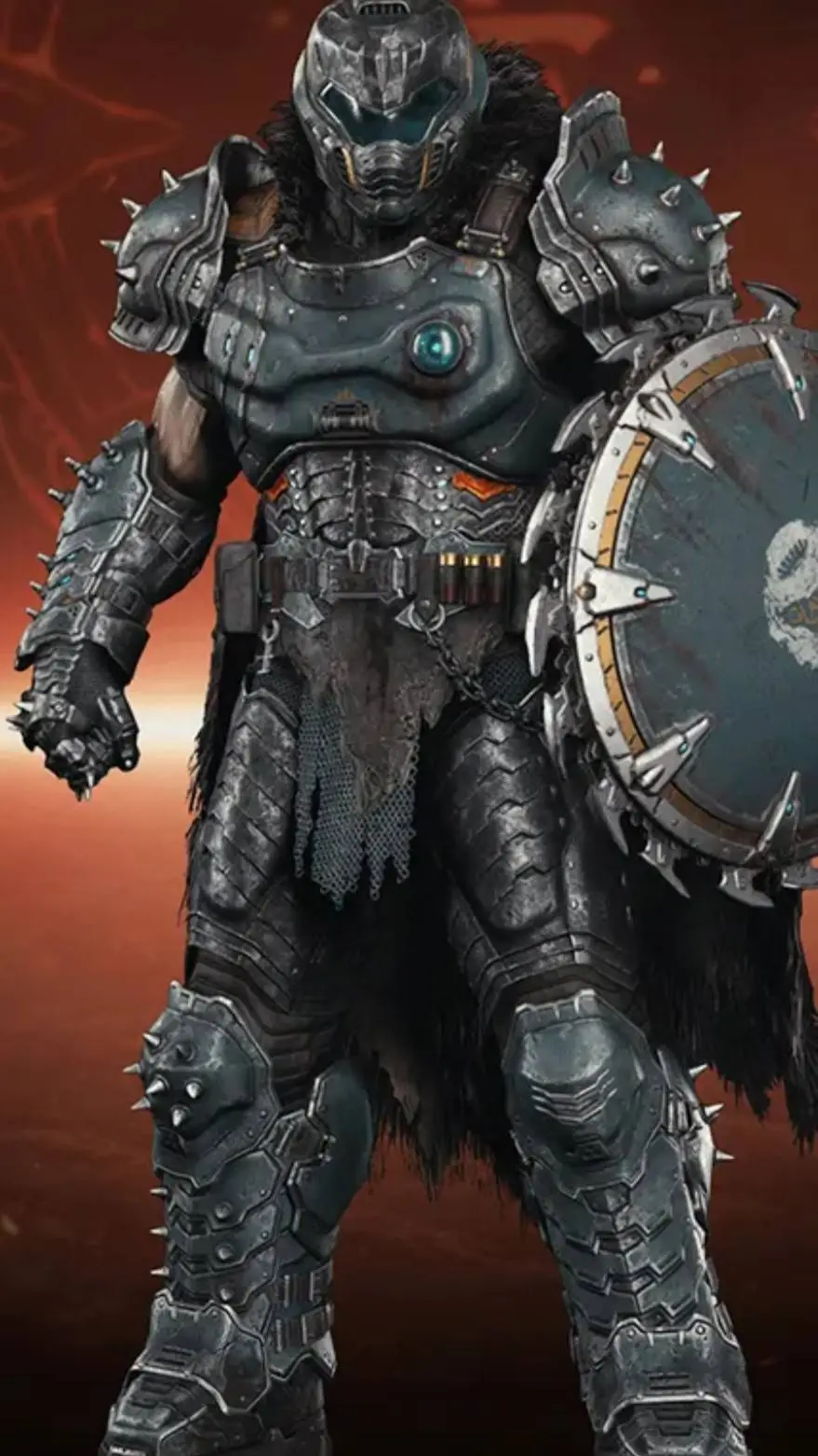 ai character: doom guy  background