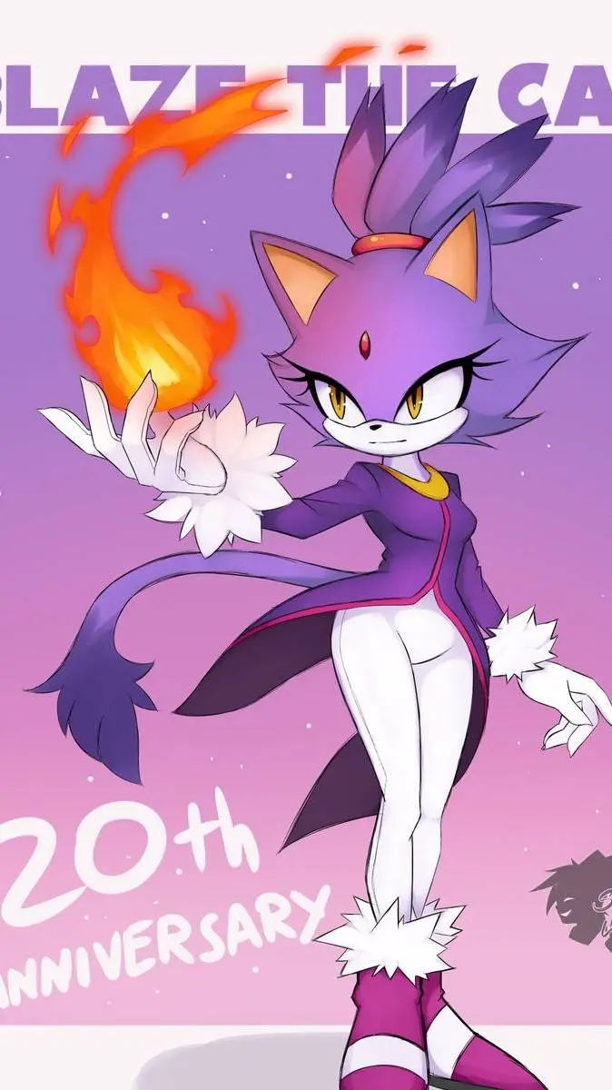ai character: Blaze x silver background
