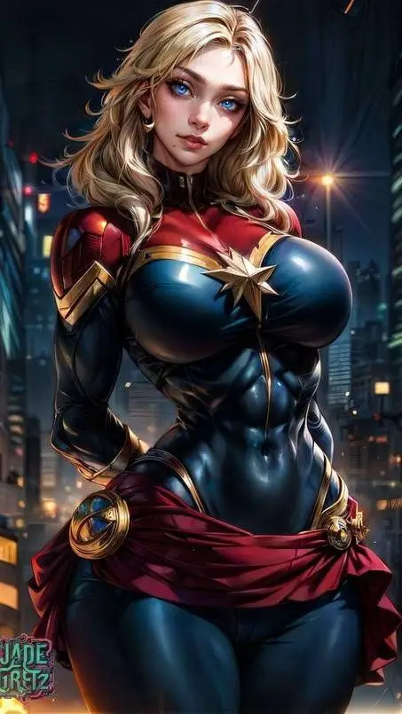 ai character: Capitana Marvel background