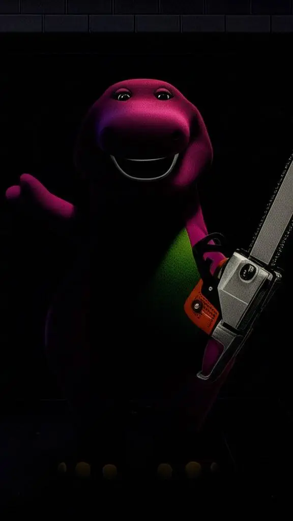 ai character: scary Barney background