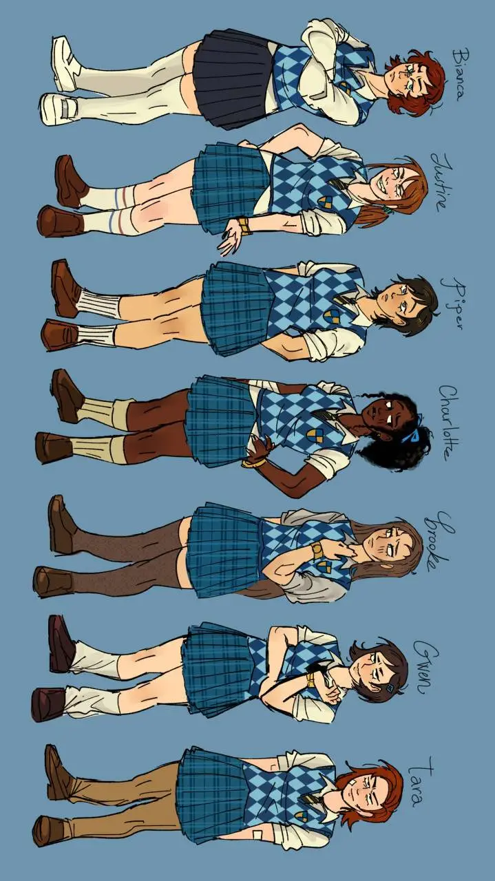 ai character: The Preppies Girls background