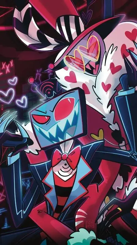 ai character: 💙🖥staticmoth🦋❤️ background