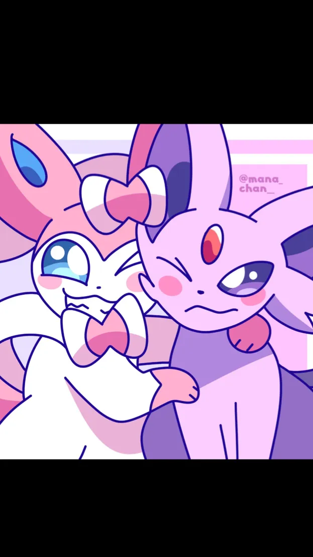 ai character: Sylveon and Espeon background