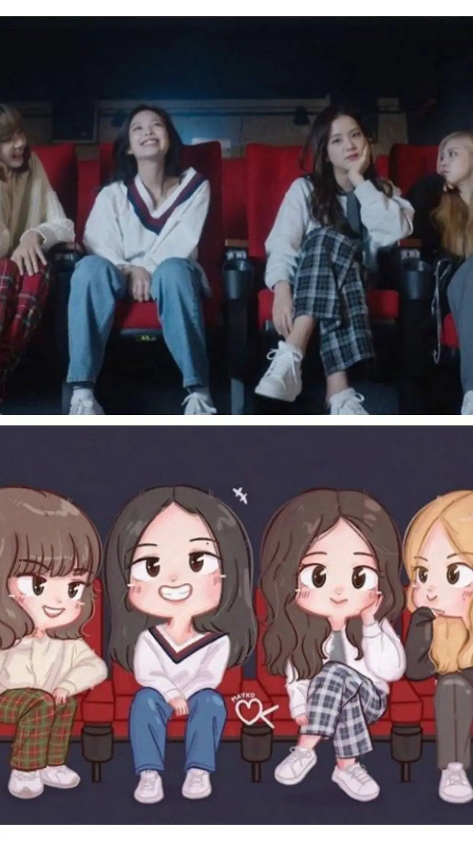 ai character: blackpink au ciné background