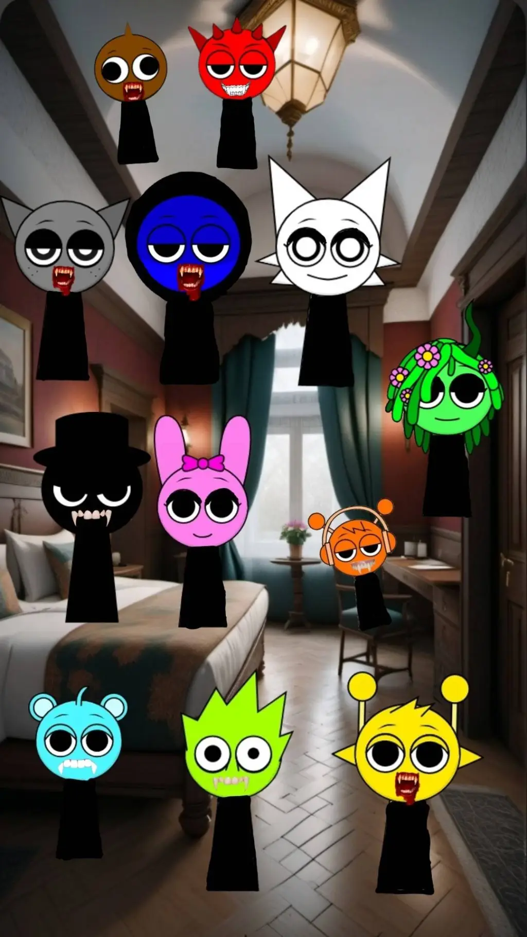 ai character: Sprunki Vampires  background