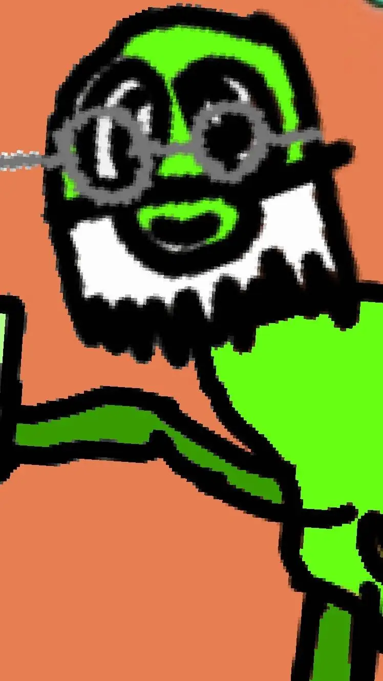 ai character: grandpa long legs  background