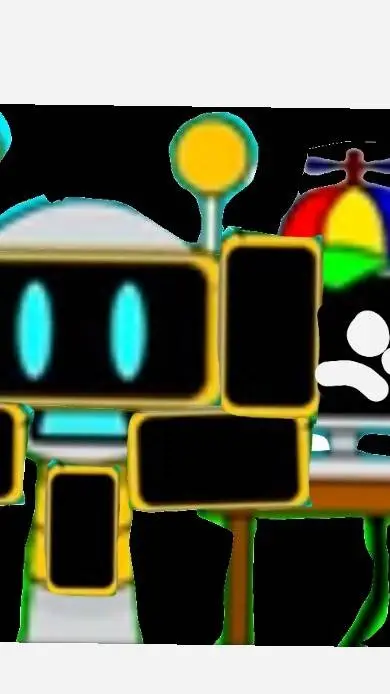 ai character: giant fun bot comp background