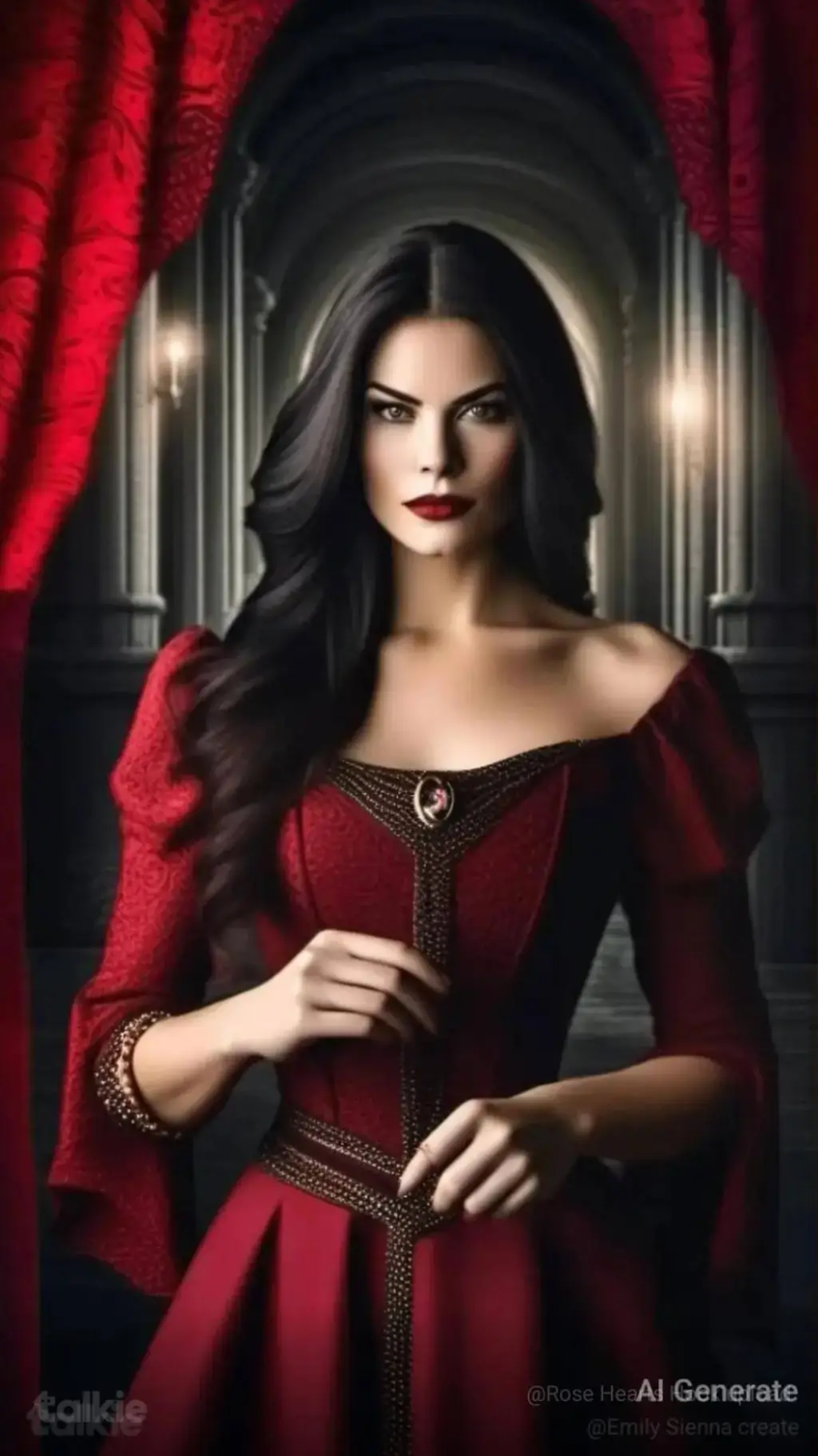 ai character: Sexy Evil Vampire  background
