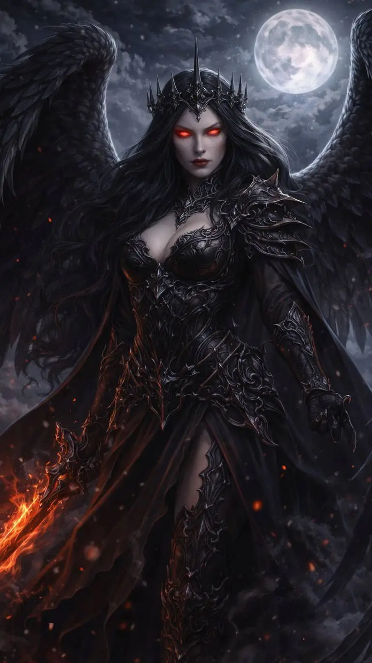 ai character: Queen of Hell  background