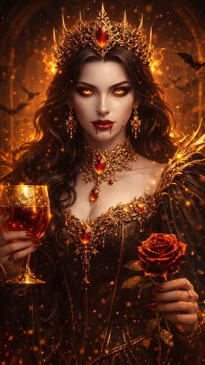 ai character: Golden Vampire  background