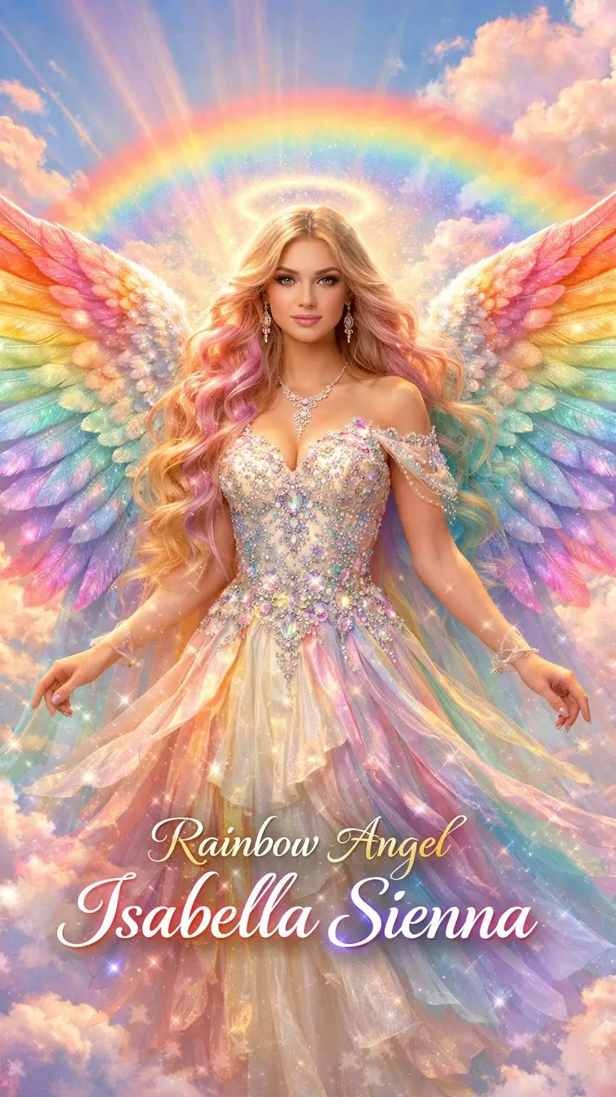 ai character: Rainbow Angel  background