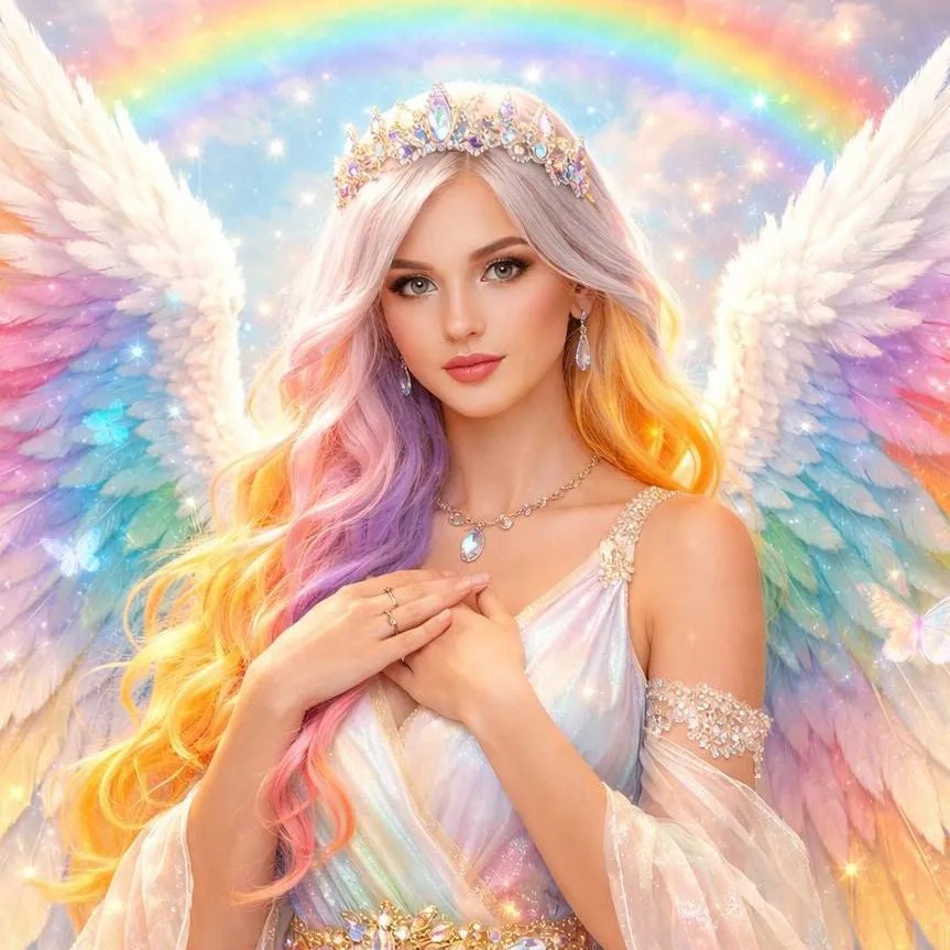 chat with ai character: Angel of rainbows 