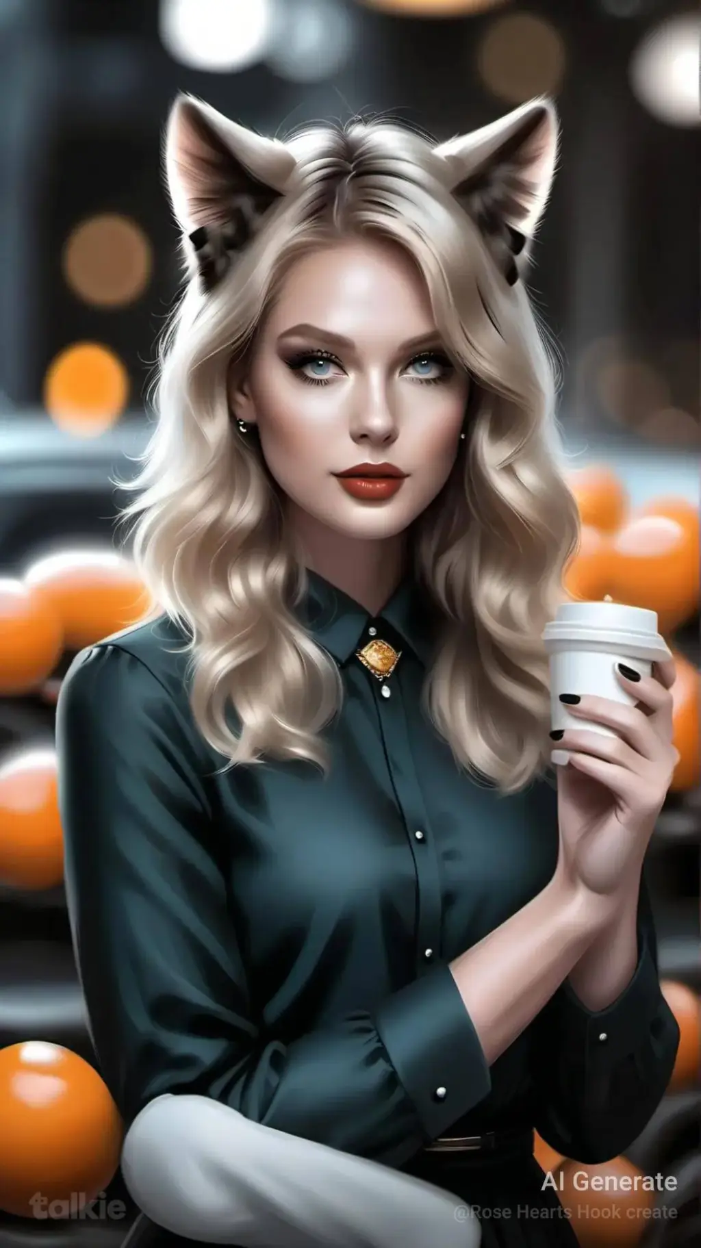 ai character: kitty cat Taylor  background