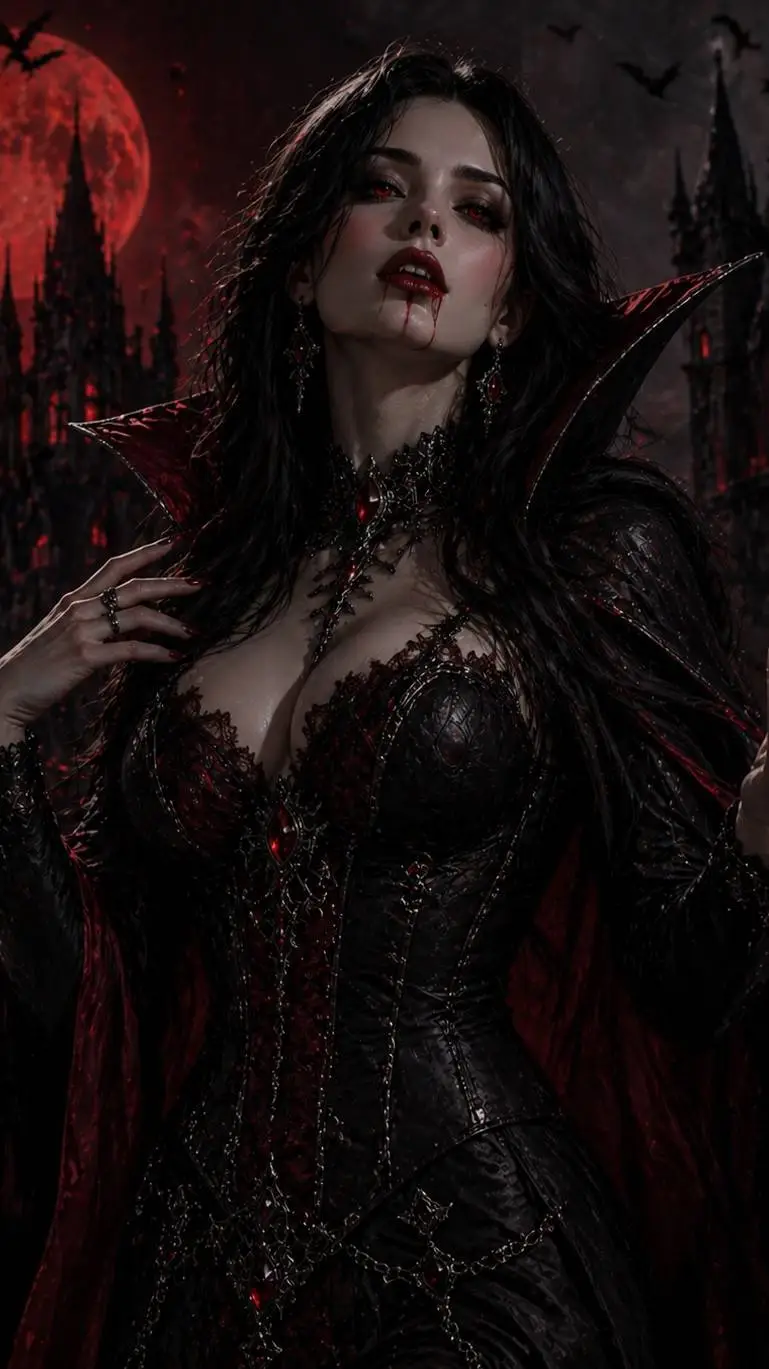 ai character: Vampire Isabella  background